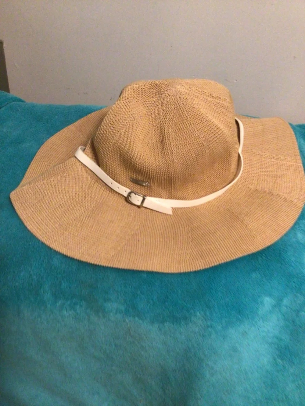 KOORINGAL floppy hat with leather accent and cotton lining and chin te SZ 50cm